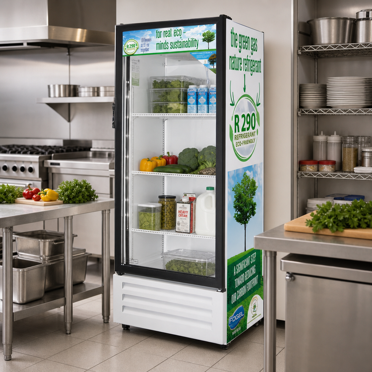 Product image #2 for Fogel ECO Series One-Section Glass Door Reach-In Refrigerator, 12 Cu. Ft., White