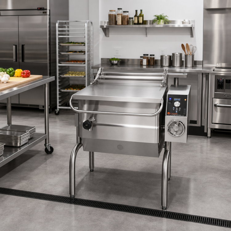 Product image #2 for Groen BPM-30EA Electric Manual-Tilt Braising Pan with Advanced Digital Controls, 30 Gallon