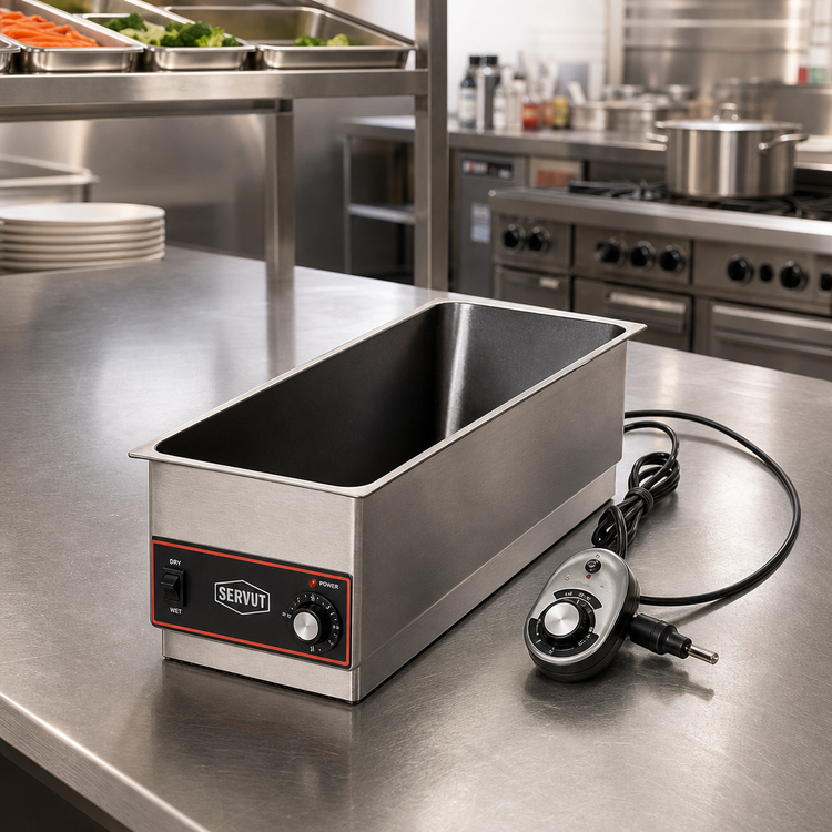 Product image #2 for Half-Size Built-In Electric Hot Well Food Warmer with Drain, Wet/Dry Operation