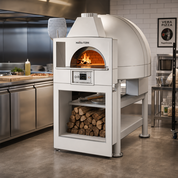 Product image #2 for Marra Forni EF90W Enclosed Facade Round Wood-Fired Brick Pizza Oven with Stand