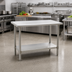 Thumbnail image #2 for Spec-Master 60 x 48 Inch Stainless Steel Work Table with Adjustable Undershelf and Rolled Edge Top