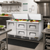 Thumbnail image #2 for True 72-Inch 3-Section Refrigerated Sandwich/Salad Prep Table with 1 Door, 4 Drawers and 30-Pan Top