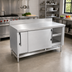 Thumbnail image #2 for 84-Inch 304 Stainless Steel Sliding Door Utility Stand with Undershelf, 28-Inch Deep
