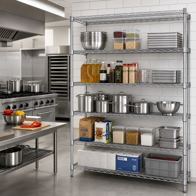 Product image #2 for 5-Tier Add-On Wire Shelving Unit with Chrome-Plated Finish, 60"W x 18"D x 74"H