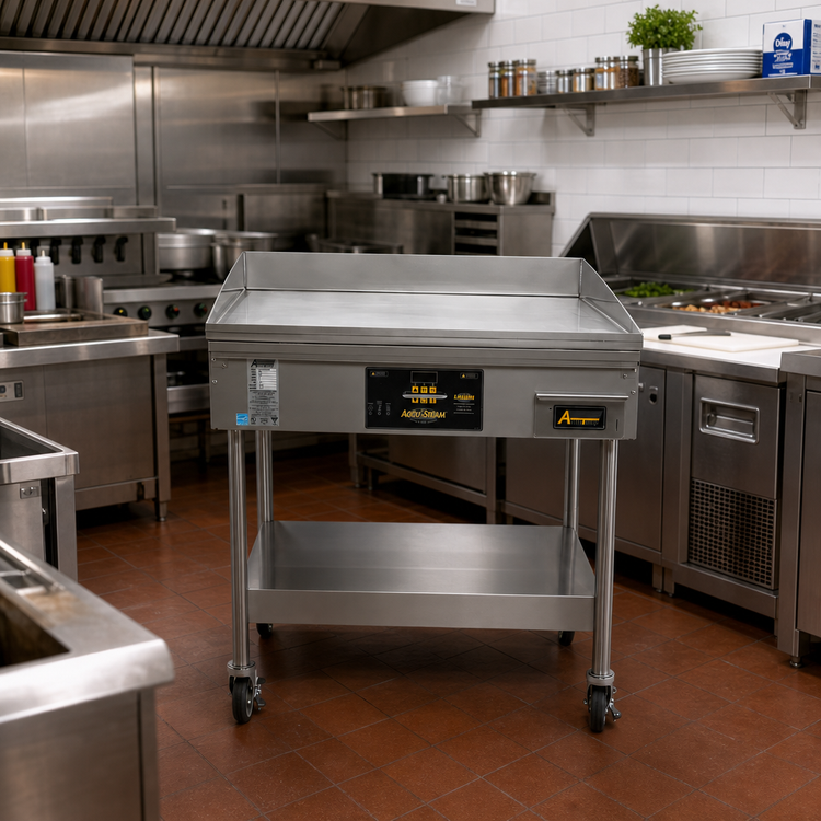 Product image #2 for AccuSteam 48 x 30-Inch Electric Griddle with Stand and Casters