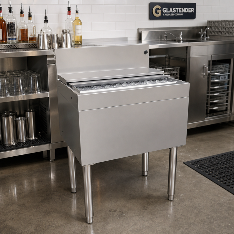 Product image #2 for Glastender 24-Inch Extra Deep Stainless Steel Underbar Ice Bin with 10-Circuit Cold Plate