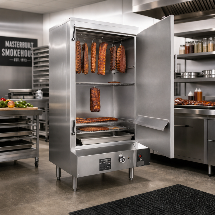 Product image #2 for MasterRange 30-Inch Left-Hinged Natural Gas Smokehouse with Stainless Steel Front & Sides