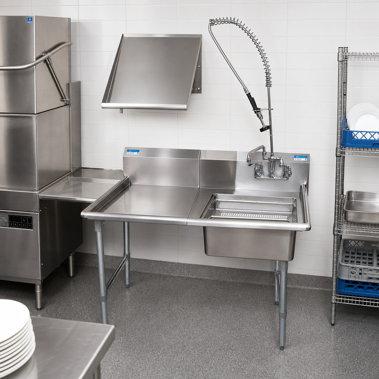 Product image #2 for BK Resources 26-Inch Right-To-Left Straight Dish Table Kit