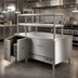 Thumbnail image #2 for Randell Modular Chef Service Counter Left Section, 62.5-Inch, with Plate Storage Cabinet and Double Overshelf