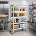 Thumbnail image #2 for Fermostock 4-Tier Mobile Shelving Unit with Removable Polymer Inserts, 52