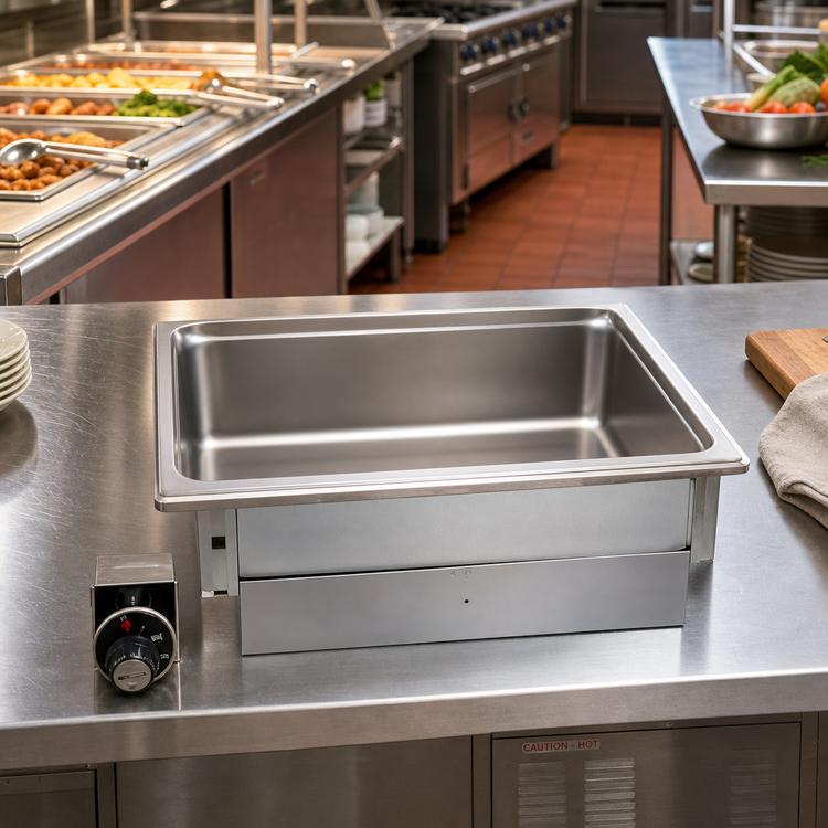 Product image #2 for Economy Built-In Bottom-Mount Rectangular Drop-In Electric Food Warmer, Single 12 x 20 Well