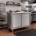 Thumbnail image #2 for Eagle Group Spec-Master 72-Inch x 24-Inch Stainless Steel Enclosed Work Table with Sliding Doors