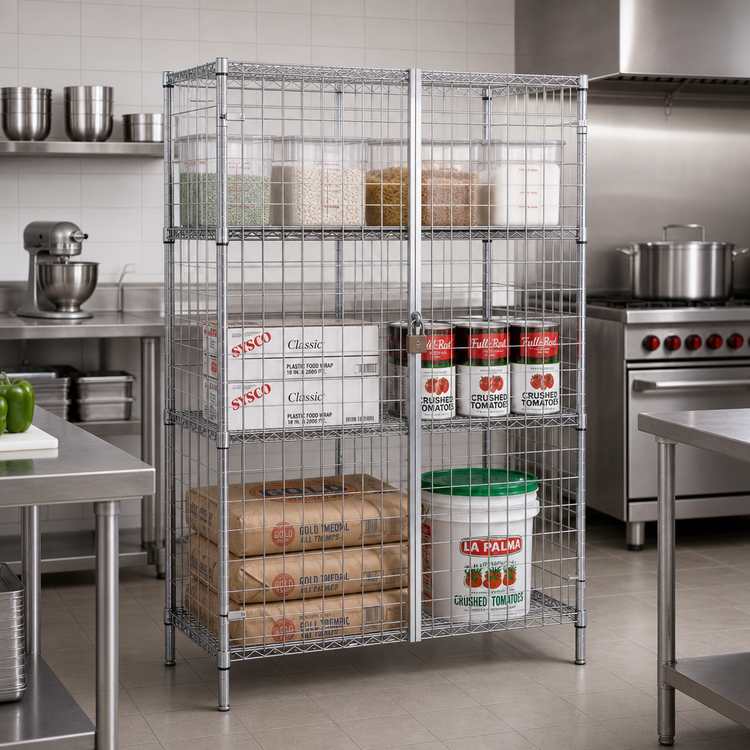 Product image #2 for Metro Super Erecta Stationary Chrome-Plated Wire Security Cage Shelving Unit