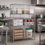 Thumbnail image #2 for Metro Super Erecta SEC65C Stationary Chrome-Plated Wire Security Cage, 50-1/2"W x 33-1/2"D x 66-13/16"H, No Intermediate Shelves