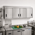 Thumbnail image #2 for Advance Tabco WCS-15-96 96-Inch Wall-Mounted Stainless Steel Storage Cabinet with 4 Sliding Doors