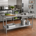 Thumbnail image #2 for Klinger's Trading 72 Inch x 18 Inch Flat Top 18/430 Stainless Steel Work Table with Undershelf