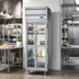 Thumbnail image #2 for Beverage-Air P-Series One-Section Pass-Thru Refrigerator with 4 Half-Glass Doors, Top-Mounted Self-Contained Refrigeration