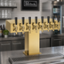 Thumbnail image #2 for Perlick 10-Faucet Wide Base Extra High Glycol-Cooled Tee Draft Beer Tower, Tarnish-Free Brass