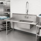 Thumbnail image #2 for John Boos Pro-Bowl SDT6-S132SBK-L 132-Inch Straight Soiled Dishtable, Left-to-Right, 20 x 20 x 8-Inch Pre-Rinse Bowl, 16-Gauge Stainless Steel