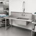 Thumbnail image #2 for John Boos Pro-Bowl Straight Soiled Dishtable with 20 x 20 x 8 Pre-Rinse Sink Bowl, 132 Inch, Left-to-Right, 16-Gauge 300-Series Stainless Steel