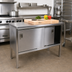 Thumbnail image #2 for John Boos Enclosed Work Table Cabinet Base with Sliding Doors, 36 x 24 Inch, 14-Gauge 300 Series Stainless Steel Top