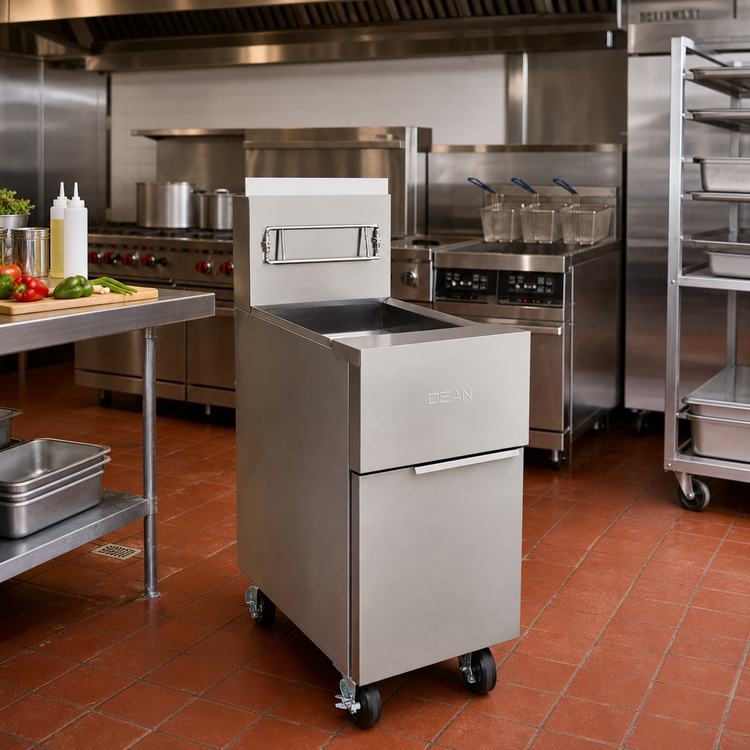 Product image #2 for Dean GF40 Value Floor Model Gas Fryer, 50 lb. Open Pot, Millivolt Controls