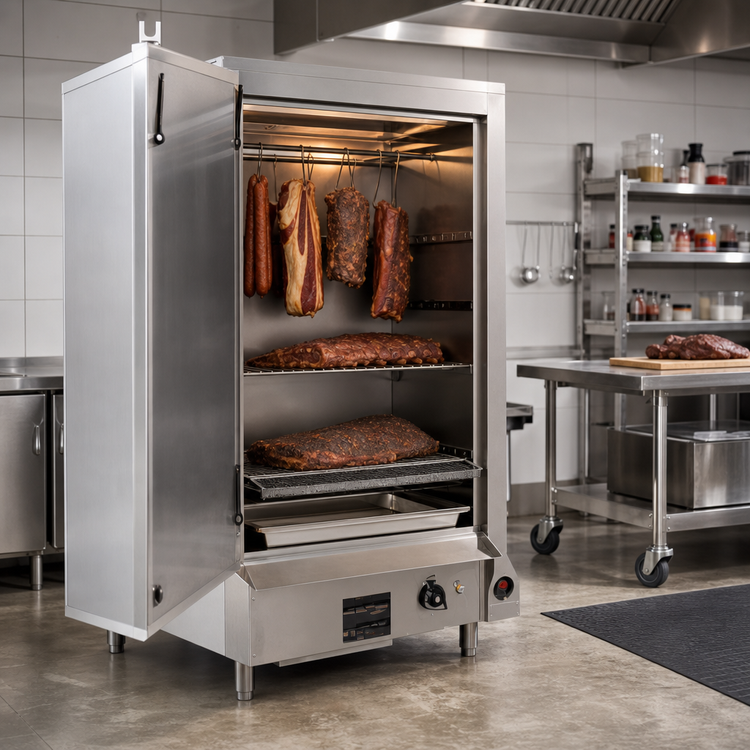 Product image #2 for MasterRange 24-Inch Natural Gas Smokehouse Smoker with Left-Hinged Door and 3 Burners