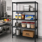 Thumbnail image #2 for Quantum WR86-2460BK 60"W x 24"D x 86"H Black Epoxy 4-Shelf Wire Shelving Starter Unit