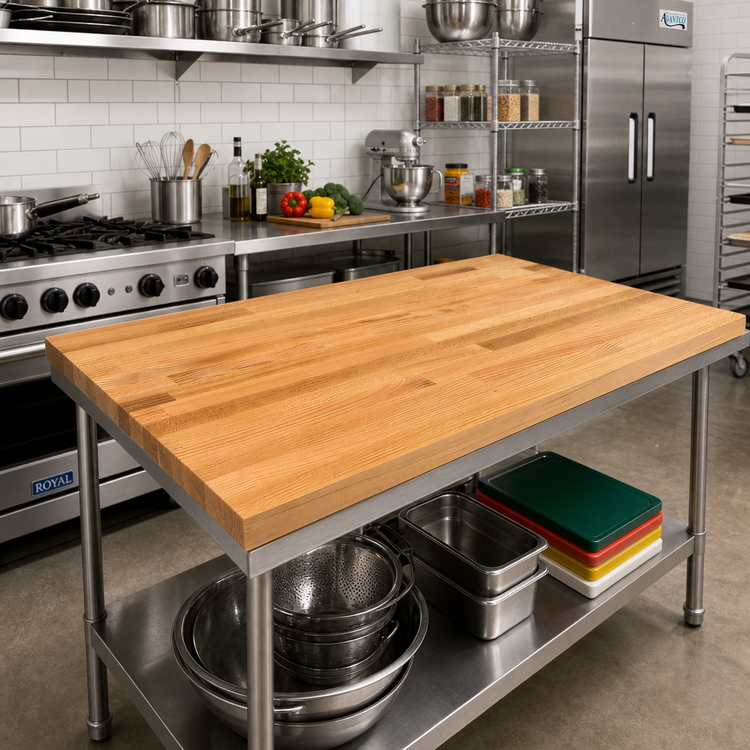 Product image #2 for John Boos Appalachian Red Oak Blended Edge Grain Island Countertop, 60 x 36 x 1-1/2 Inch, Varnique Finish