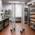Thumbnail image #2 for Metro Super Erecta Brite Mobile Side-Load Wire Bun Pan Rack, 38-Pan Capacity