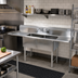Thumbnail image #2 for BK Resources 18-Gauge 2-Compartment Stainless Steel Sink with Left and Right Drainboards, 76 Inch Wide