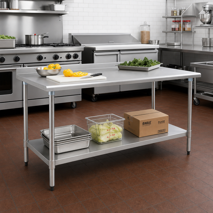 Product image #2 for Eagle Group BlendPort® Deluxe Series Stainless Steel Work Table with Undershelf, 48 x 24 Inches