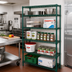 Thumbnail image #2 for Quantum 72-Inch Wide Wire Shelving Starter Kit, 14-Inch Deep x 54-Inch High, 5 Shelves, Green Epoxy Antimicrobial