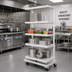 Thumbnail image #3 for New Age 42-Inch Wide Mobile Aluminum To-Go Shelving Unit with Solid Adjustable Shelves