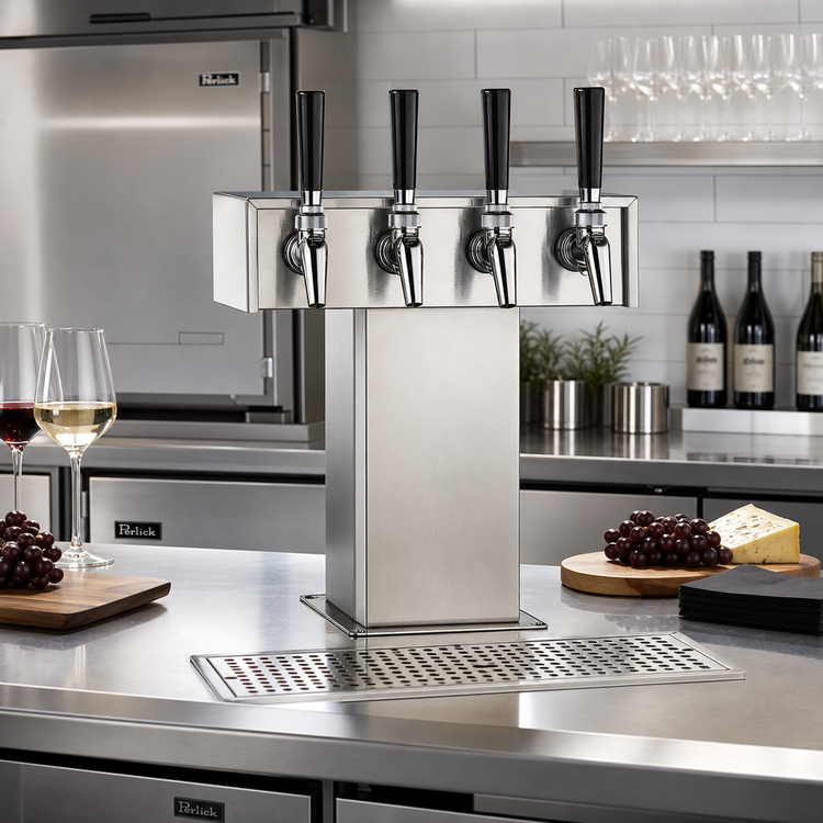 Product image #2 for Perlick 4-Faucet Tee Tower Wine Dispensing Kit, 304 Stainless Steel