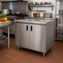 Thumbnail image #2 for Advance Tabco Special Value Economy Enclosed Work Table with Cabinet Base and Hinged Doors, 36 x 24 Inches