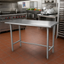 Thumbnail image #2 for Advance Tabco 60-Inch x 30-Inch Flat Top Open Base Work Table with 16 Gauge 430 Stainless Steel Top and Galvanized Legs
