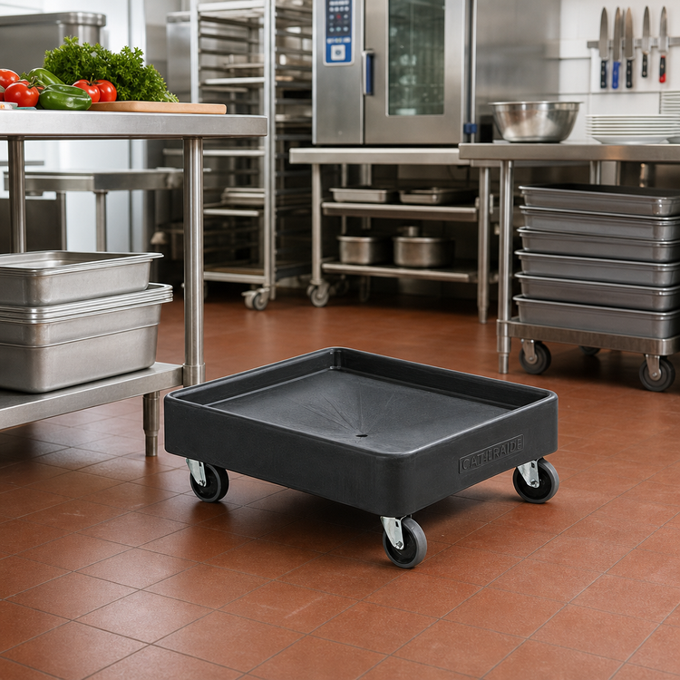 Product image #2 for Cateraide™ Black Polyethylene Handle-Free Platform Pan Carrier Dolly