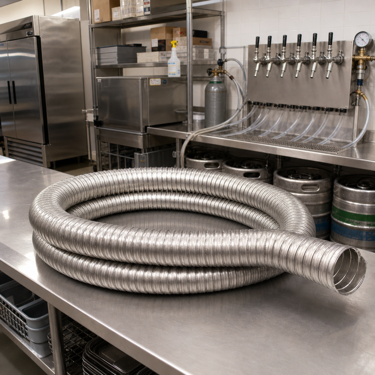 Product image #2 for Commercial Beer Trunk Line Flexible Duct Tubing Coil, 25 Ft x 2-Inch O.D., Aluminum
