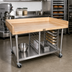 Thumbnail image #2 for John Boos 48-Inch x 30-Inch Wood Top Bakers' Table with Stainless Steel Undershelf and Bun Pan Rack