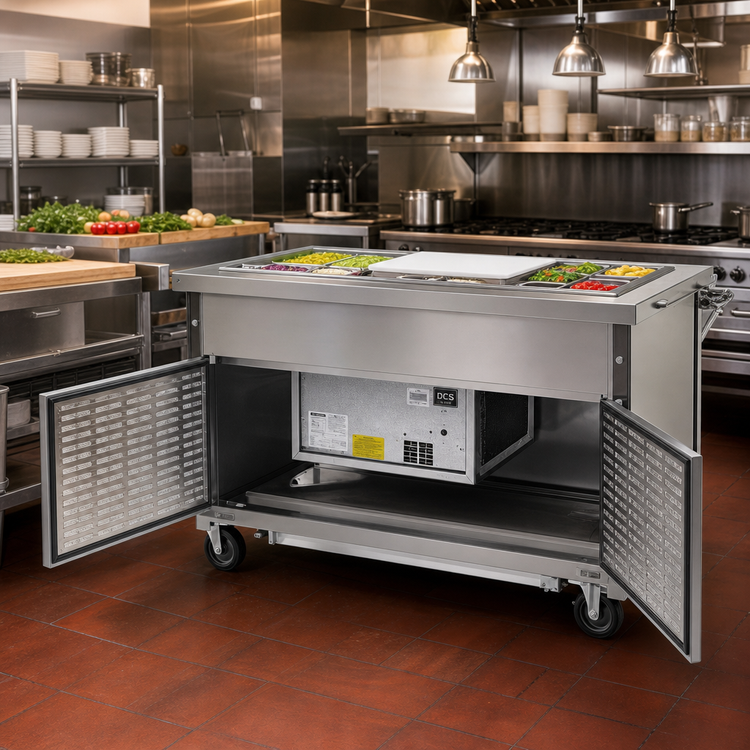 Product image #2 for Director's Choice DCS5-CFUR 78-Inch 5-Pan Standard Depth Refrigerated Mobile Cold Food Unit