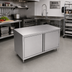 Thumbnail image #2 for John Boos 48-Inch x 36-Inch Stainless Steel Enclosed Work Table with Cabinet Base and Hinged Doors