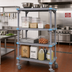 Thumbnail image #2 for Quantum Millenia Mobile Polymer Shelving Starter Unit with 4 Open Grid Shelves, 72 x 24 x 74 Inches, Gray