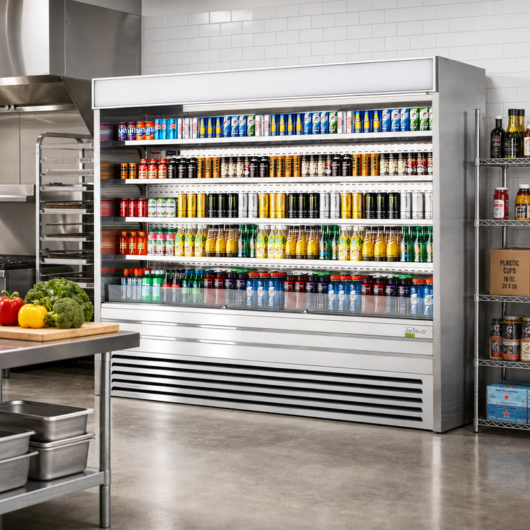 Product image #2 for Turbo Air Vertical Air Curtain Open Display Merchandiser, 92-7/8 Inch, 45.2 Cu. Ft.