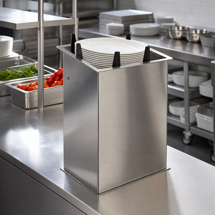 Product image #2 for Drop-In Unheated Oval Platter Dispenser, Open Frame, Stainless Steel