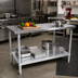 Thumbnail image #2 for John Boos Stallion 72-Inch x 30-Inch 14-Gauge Stainless Steel Top Work Table with Galvanized Base and Adjustable Undershelf