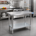 Thumbnail image #2 for 48-Inch x 24-Inch 18-Gauge T-430 Stainless Steel Work Table with Galvanized Undershelf