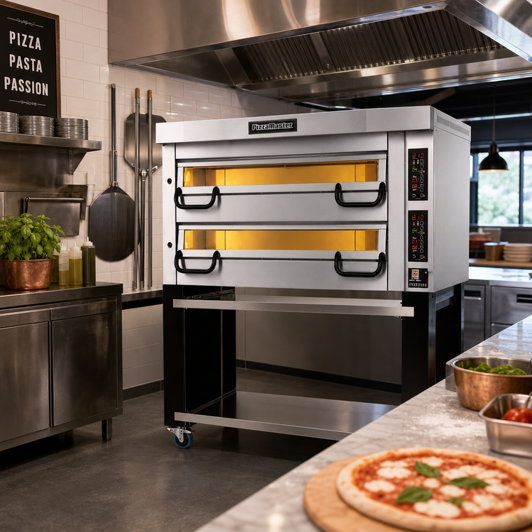 Product image #2 for PizzaMaster PM 912ED Two-Deck Full-Size Electric Stone Hearth Pizza Oven with Stand
