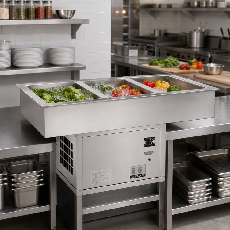 Product image #2 for Atlas Metal WCM-2 2-Pan Full-Size Refrigerated Drop-In Cold Well