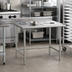 Thumbnail image #2 for Advance Tabco Special Value 30 x 30 Inch Open Base Stainless Steel Work Table with 5 Inch Backsplash